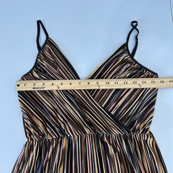 Amanda Uprichard Sleeveless Midi Dress Size S Striped V Neck - Picture 9 of 11